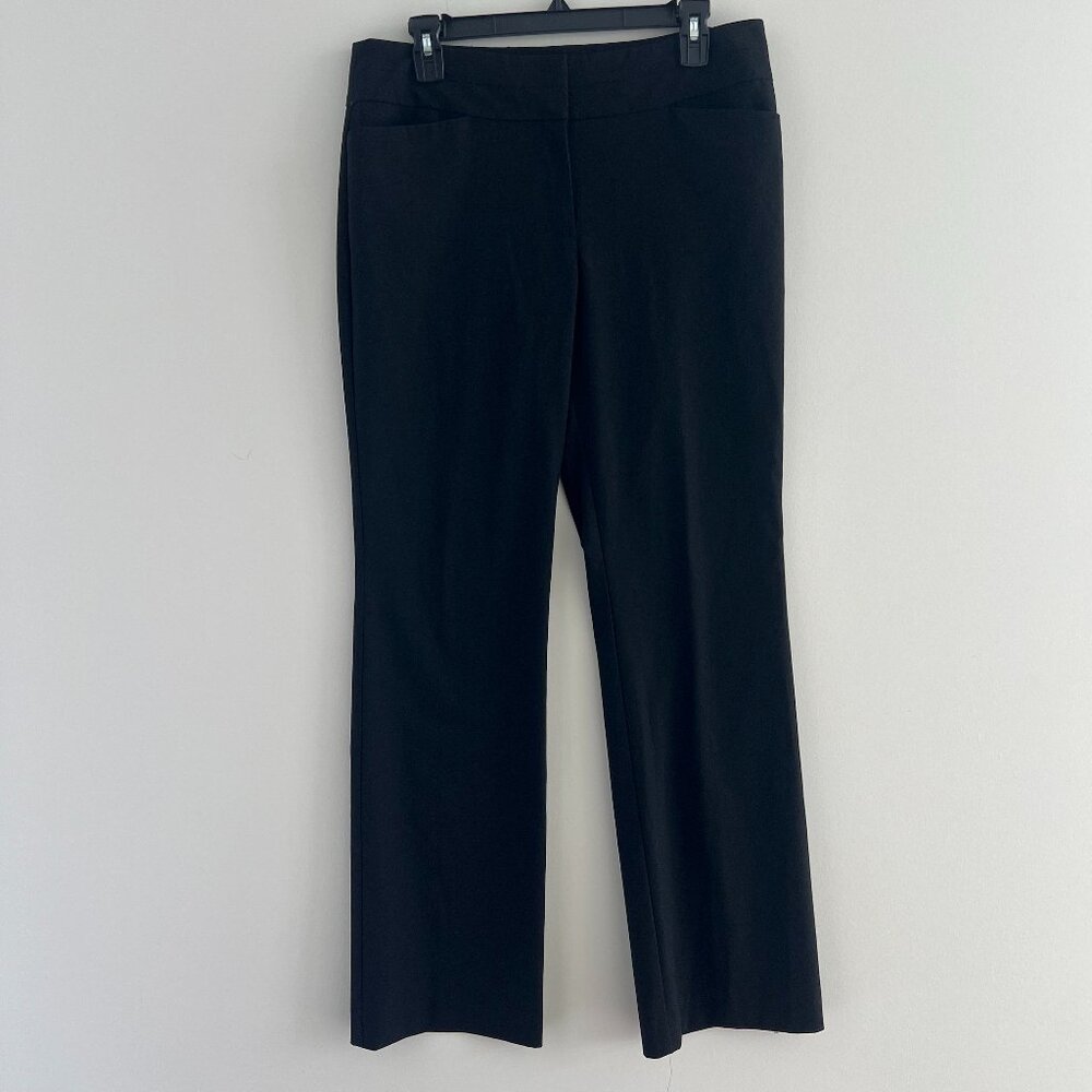 Ann Taylor Curvy 8 Black Ponte Pants Stretch Mid Rise Work Pants‎ Career 30